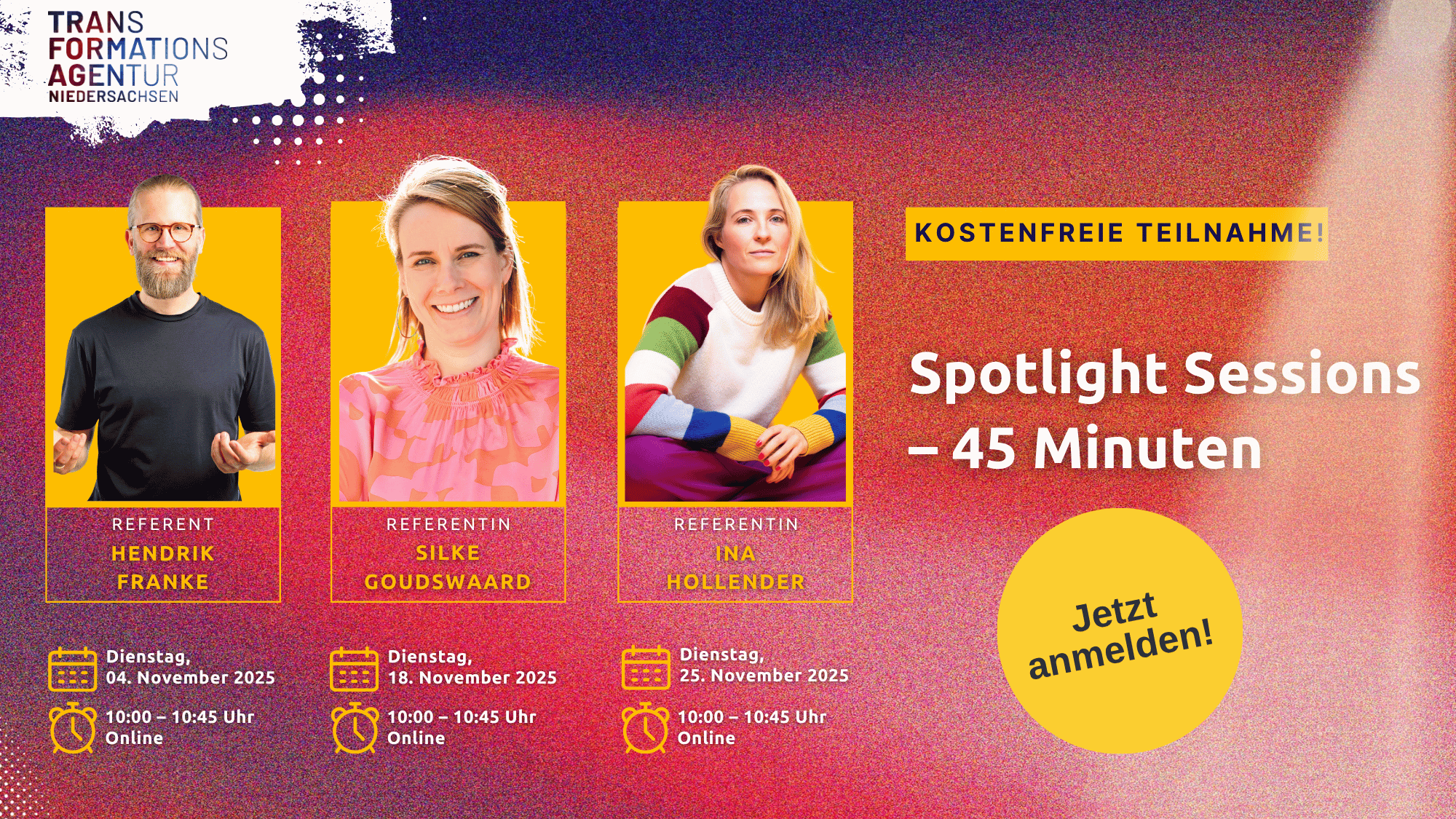 Jetzt geht’s in die dritte Runde: Unsere kostenfreien Spotlight Sessions gehen weiter!